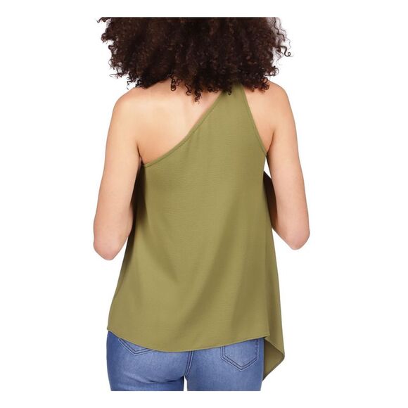 MICHAEL MICHAEL KORS Womens Green Asymmetrical Hem Chain Sleeveless Top XS - Picture 2 of 4